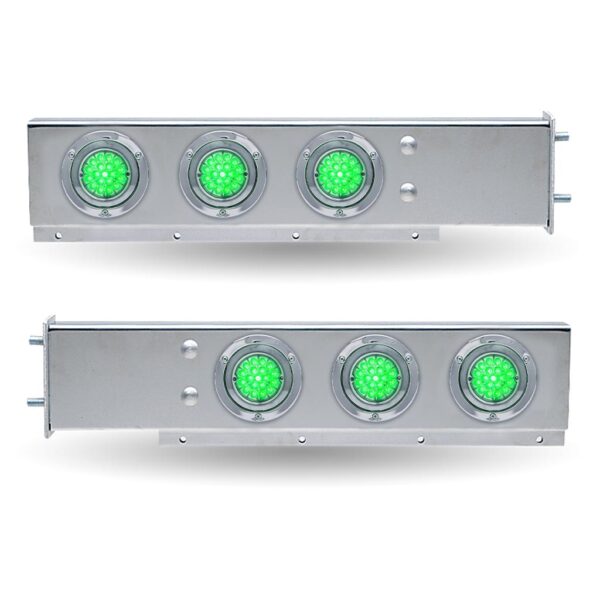 30″ Dual LED Mud Flap Hangers – 3 3/4″ Bolt Spacing | Star-Burst Watermelon LEDs (Clear Lens)