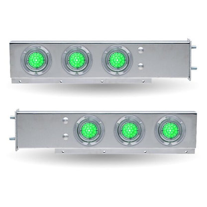 30″ Dual LED Mud Flap Hangers – 3 3/4″ Bolt Spacing | Star-Burst Watermelon LEDs (Clear Lens)