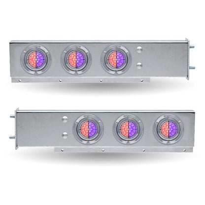 30″ Dual LED Mud Flap Hangers – 3 3/4″ Bolt Spacing | Star-Burst Watermelon LEDs (Clear Lens)