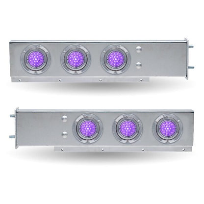 30″ Dual LED Mud Flap Hangers – 3 3/4″ Bolt Spacing | Star-Burst Watermelon LEDs (Clear Lens)