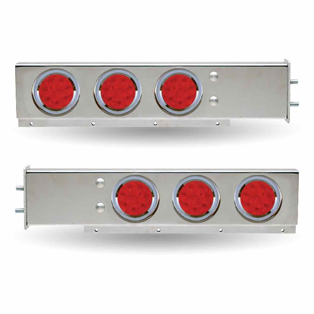 30″ LED Mud Flap Hangers – 2 1/2″ Bolt Spacing | 4″ LEDs| Stainless Steel