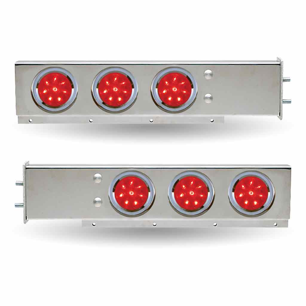 30″ LED Mud Flap Hangers – 2 1/2″ Bolt Spacing | 4″ LEDs| Stainless Steel