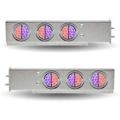 30″ Dual LED Mud Flap Hangers – 2 1/2″ Bolt Spacing | 4″ Dual LEDs (Clear Lens) | Stainless Steel