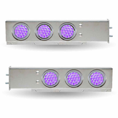 30″ Dual LED Mud Flap Hangers – 2 1/2″ Bolt Spacing | 4″ Dual LEDs (Clear Lens) | Stainless Steel