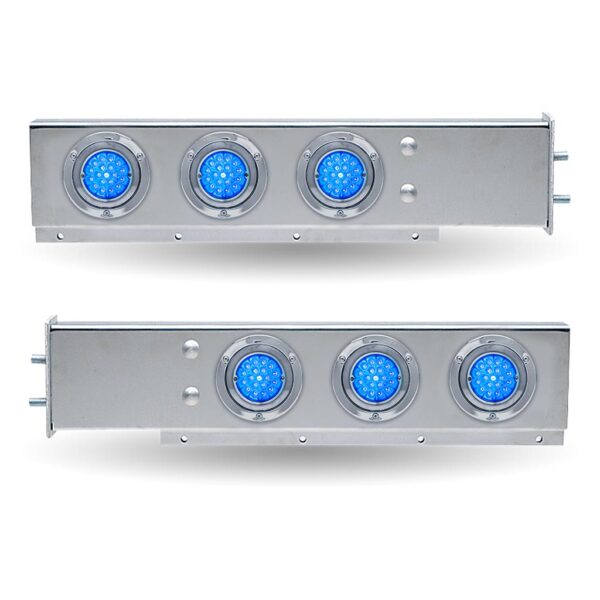 30″ Dual LED Mud Flap Hangers – 2 1/2″ Bolt Spacing | Star-Burst Watermelon LEDs (Clear Lens)