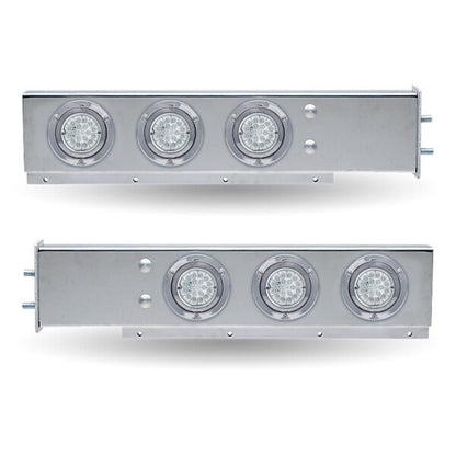 30″ Dual LED Mud Flap Hangers – 2 1/2″ Bolt Spacing | Star-Burst Watermelon LEDs (Clear Lens)