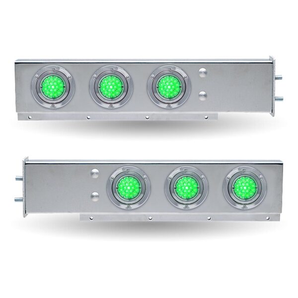 30″ Dual LED Mud Flap Hangers – 2 1/2″ Bolt Spacing | Star-Burst Watermelon LEDs (Clear Lens)