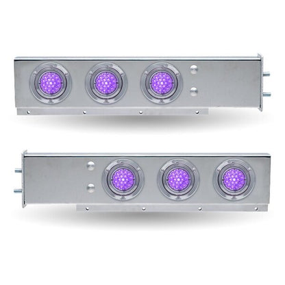 30″ Dual LED Mud Flap Hangers – 2 1/2″ Bolt Spacing | Star-Burst Watermelon LEDs (Clear Lens)