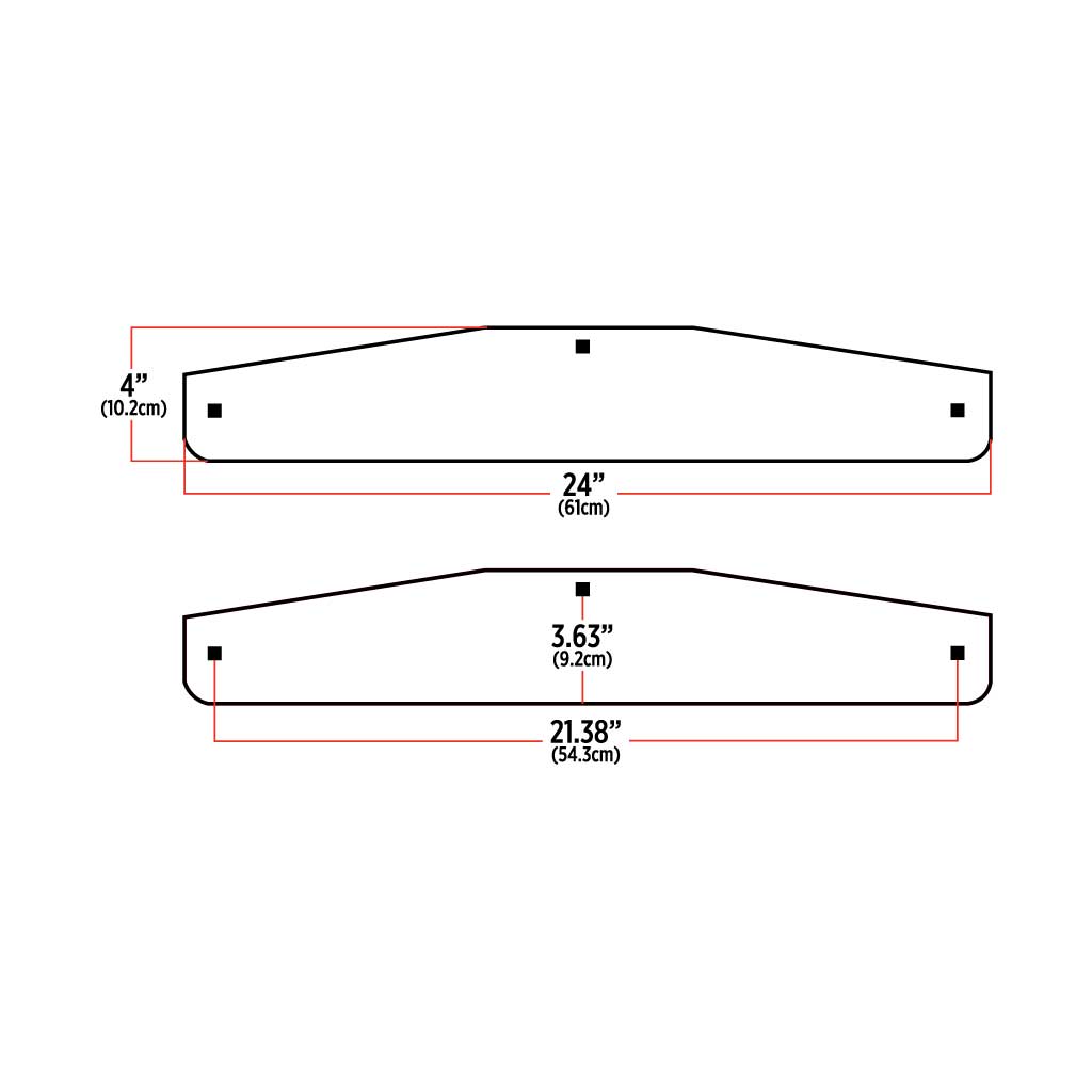 24″ Angled Bottom Mud Flap Weights – Bolted | Stainless Steel