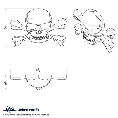 Chrome Skull Accent With Crossbones
